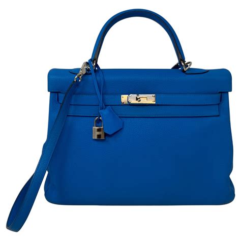 hermes 35cm blue zanzibar retourne kelly|hermes kelly bag pattern.